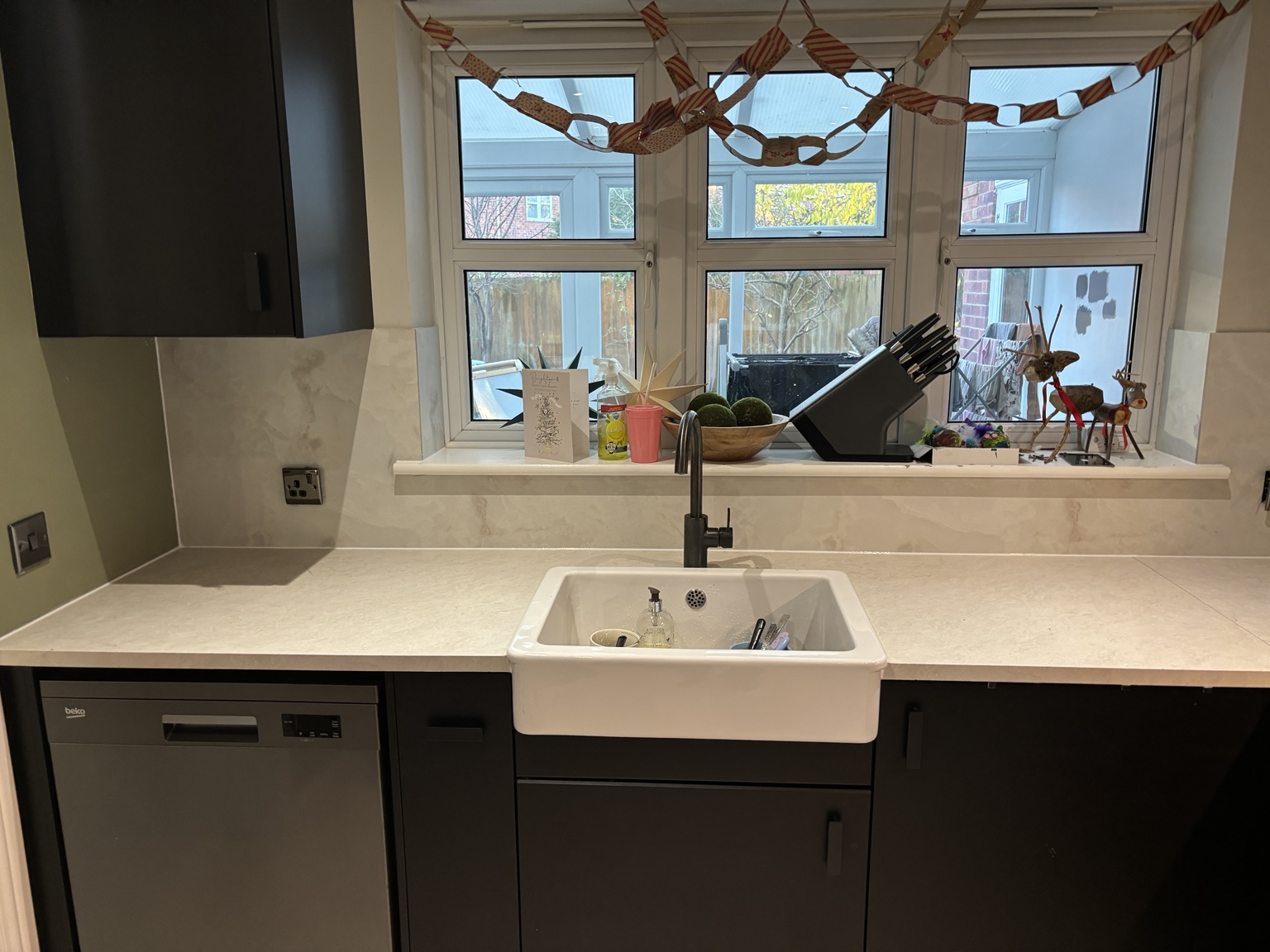 Kitchen sink and worktop